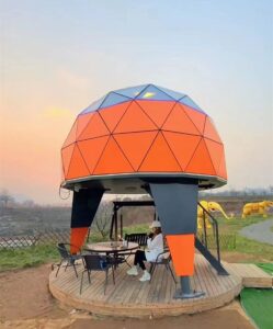 Portable dome structure for industrial storage and workspace