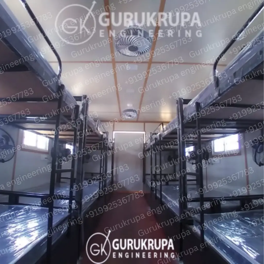 Portable labor cabin for construction workers accommodation by Gurukrupa Engineering