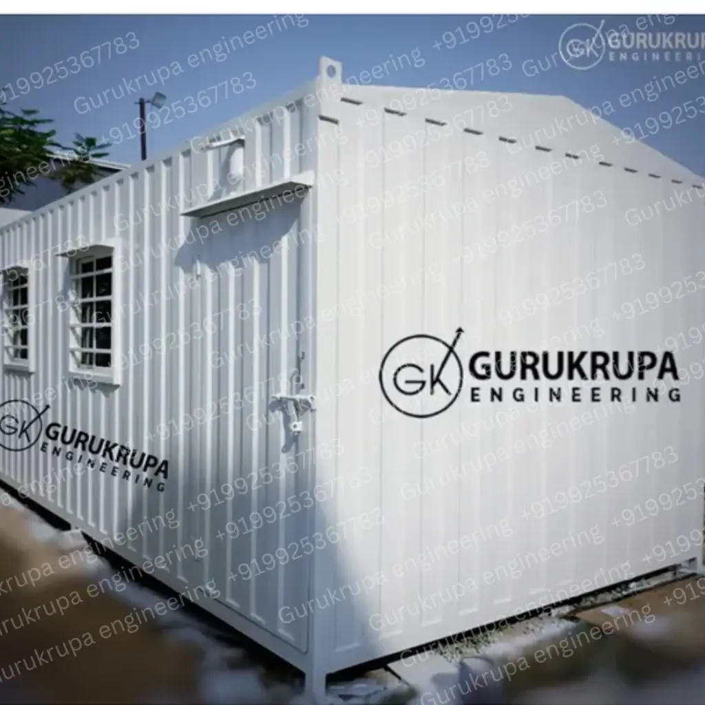 Modular portable office cabin used as site office workspace